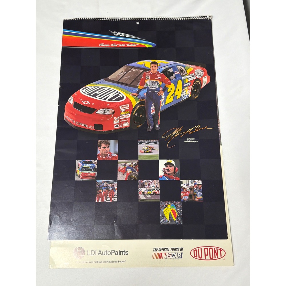 Vintage NASCAR DuPont 1998 Calendar Jeff Gordon Unisex OS Multi Excellent